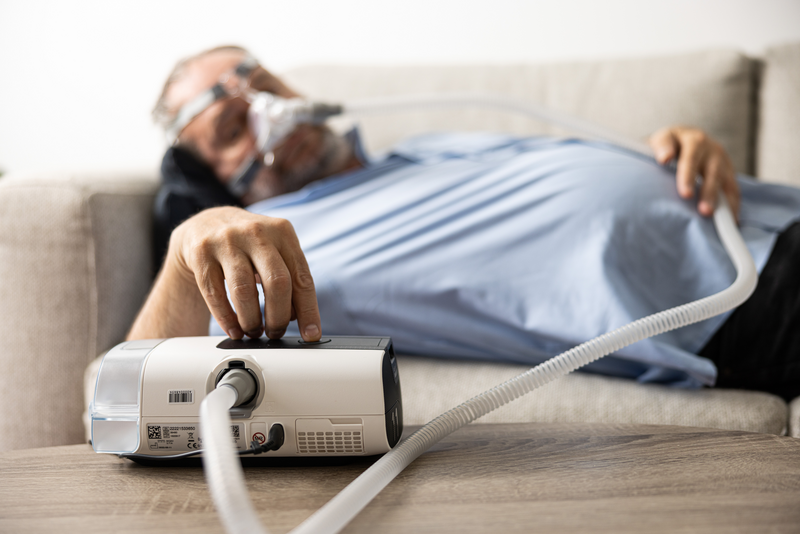 Obstructive sleep apnea in adults - napping patient (male) 5